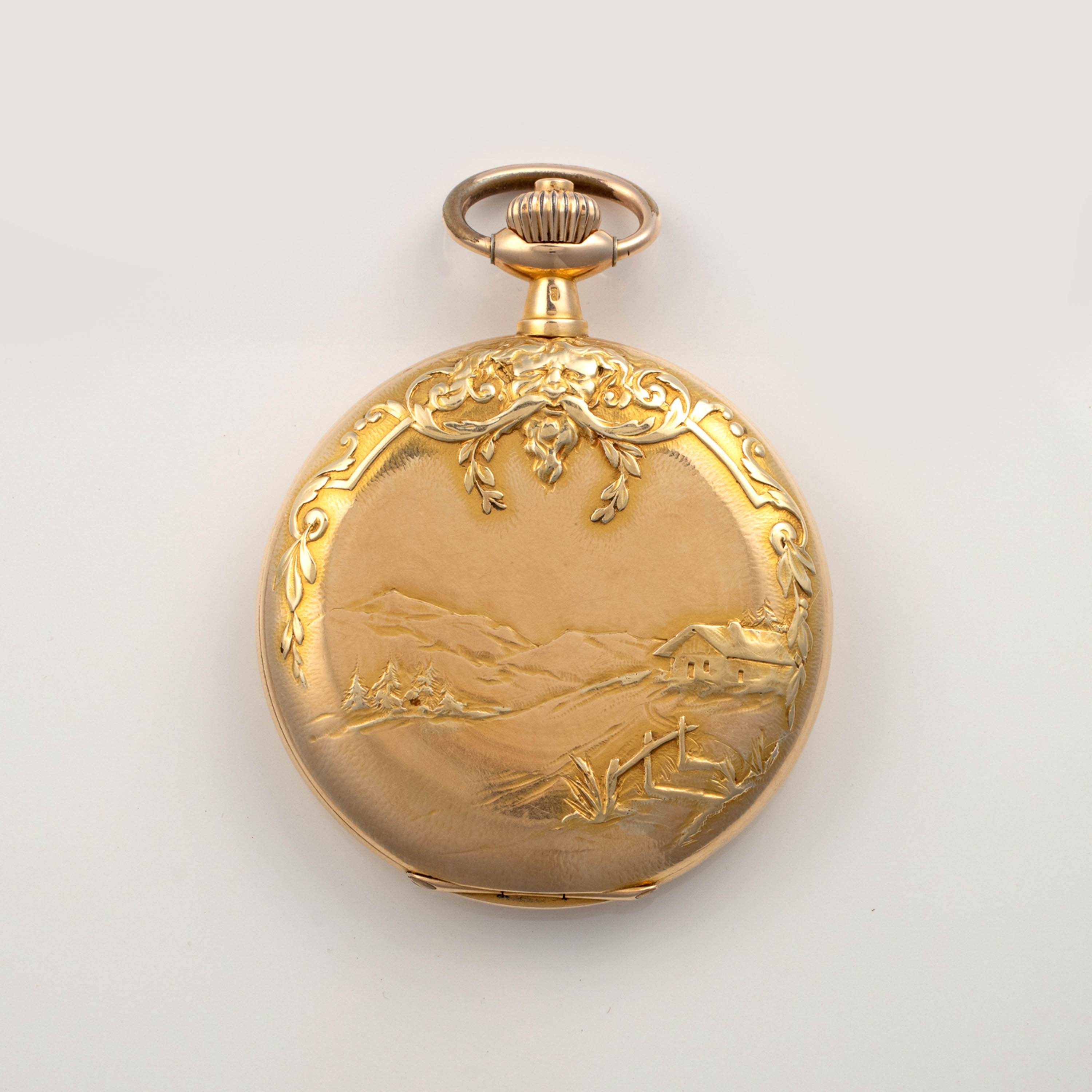 AN 18CT GOLD HUNTER-CASED POCKET WATCH, LONGINES