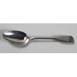 A VICTORIAN SILVER FIDDLE PATTERN TABLESPOON, SAMUEL HAYNE AND DUDLEY CATER, LONDON, 1844