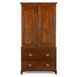 A GEORGE III MAHOGANY LINEN PRESS