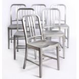 A SET OF SIX ALUMINIUM NAVY CHAIRS, MANUFACTURED BY EMECO