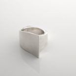 A SILVER RING, DESIGNED BY BENT GABRIELSEN FOR GEORG JENSEN, DENMARK