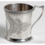 A GEORGE III SILVER CHRISTENING MUG, MAKER'S MARK PA, LONDON, 1818