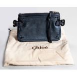 A CHLOE BLUE NUIT METALIC MINI CLUTCH