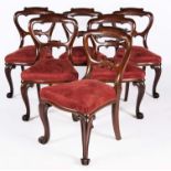 A SET OF SIX VICTORIAN MAHOGANY SIDE CHAIRS