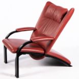 A LEATHER UPHOLSTERED SPOT 698 ARMCHAIR, DESIGNED BY STEFAN HEILIGER FOR WK WOHNEN
