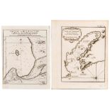 JACQUES BELLIN - CARTE DE LA BAYE DE LA TABLE & BAYE DE SALDANE, TWO MAPS