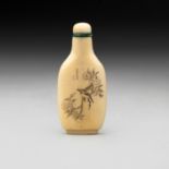 A CHINESE IVORY "SONGBIRDS" SNUFF BOTTLE, QING DYNASTY, 19TH CENTURY