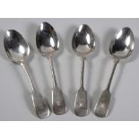 FOUR GEORGE V SILVER FIDDLE PATTERN TABLESPOONS, DEAKIN AND SONS, SHEFFIELD, 1913