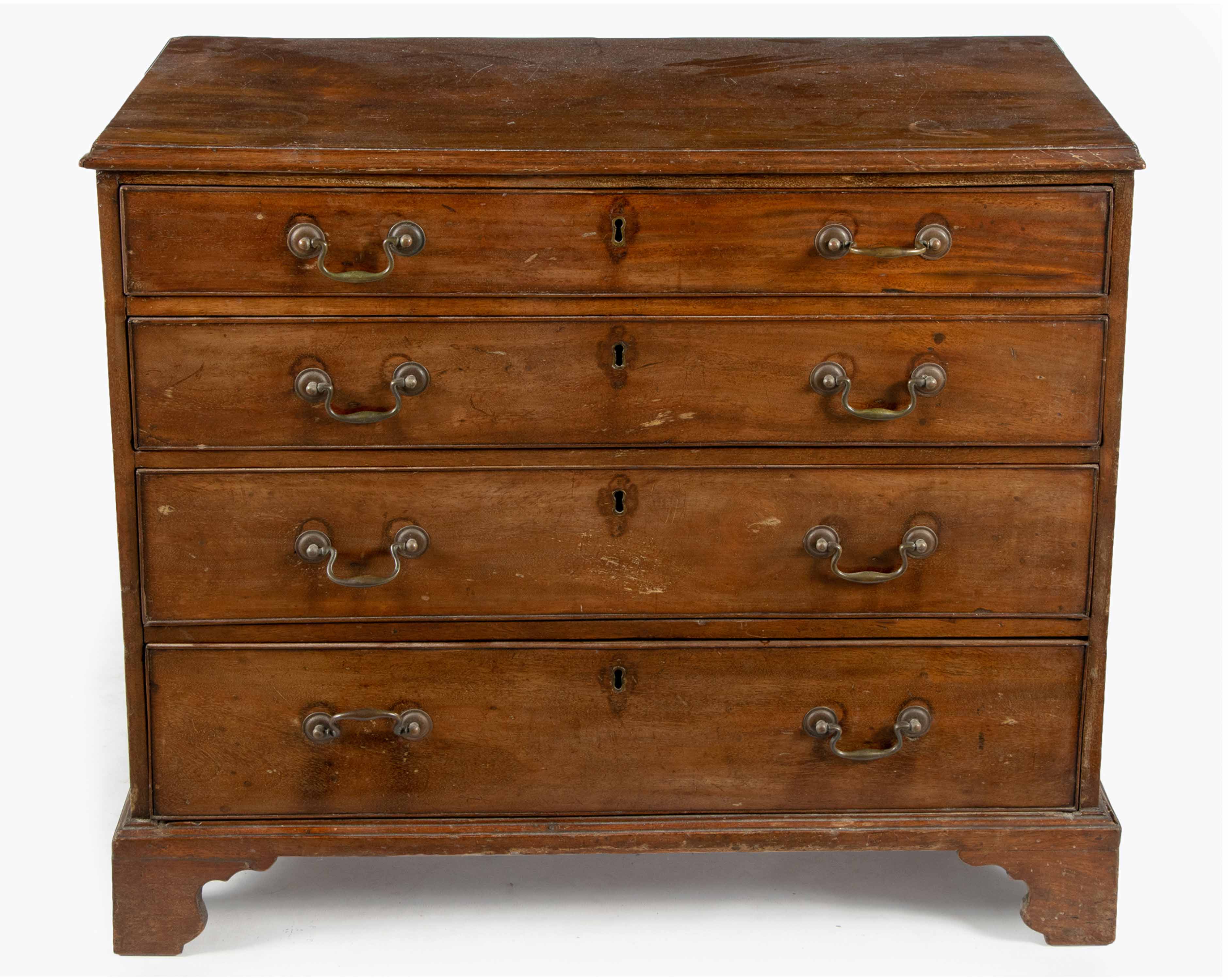 A GEORGE III MAHOGANY CHEST-OF-DRAWERS
