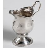 A GEORGE IV SILVER CREAMER, MAKER'S MARK RUBBED, LONDON, 1821