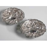A PAIR OF VICTORIAN SILVER BUTTER DISHES, WILLIAM DEVENPORT, BIRMINGHAM, 1898
