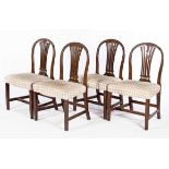A SET OF FOUR WALNUT SIDE CHAIRS, LATE 18TH/EARLY 19TH CENTURY