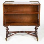 A MAHOGANY DOUBLE SIDED OPEN BOOKCASE, 19TH CENTURY