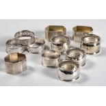 A COLLECTION OF SILVER NAPKIN RINGS
