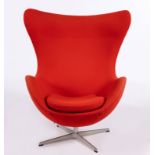 AN EGG CHAIR, DESIGNED IN 1959 BY ARNE JACOBSEN FOR FRITZ HANSEN