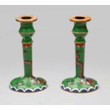 A PAIR OF CHINESE CLOISONNE ˜DRAGON" CANDLESTICKS, REPUBLIC PERIOD, 1912 - 1949