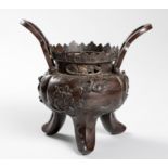 A JAPANESE BRONZE INCENSE BURNER, KORO, MEIJI PERIOD, 1868 - 1912