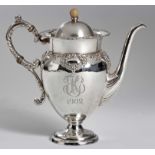 AN AMERICAN SILVER COFFEE POT, UNGER BROTHERS, NEWARK, NEW JERSEY