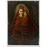 A SPANISH COLONIAL MADONNA AND CHILD RETABLO ICON, 19TH CENTURY