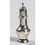 A SILVER SUGAR CASTER, MARKS RUBBED