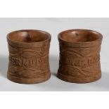 A PAIR OF ANGLO-BOER PRISONER OF WAR WOODEN NAPKIN RINGS