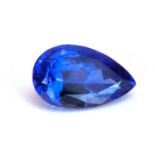 AN UNMOUNTED PEAR-SHAPED MIXED-CUT TANZANITE