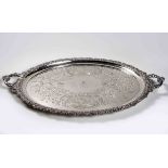 A VICTORIAN SILVER TRAY, WALKER AND HALL, SHEFFIELD, 1896