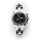 A GENTLEMAN'S STAINLESS STEEL WRISTWATCH, BREITLING SUPER AVENGER CHRONOGRAPH