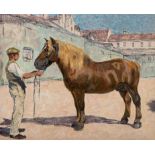 German School (19th/20th Century) MAN WITH HORSE
