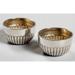 A PAIR OF VICTORIAN SILVER SALTS, MAPPIN AND WEBB, SHEFFIELD, 1886