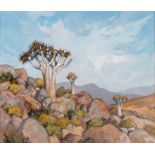 Conrad Nagel Doman Theys (South African 1940 - ) LANDSCAPE WITH QUIVER TREE
