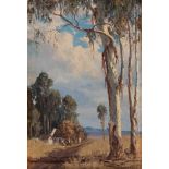 Willem Hermanus Coetzer (South African 1900 - 1983) LANDSCAPE WITH GUM TREES