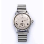 A GENTLEMAN'S STAINLESS STEEL WRISTWATCH, OMEGA