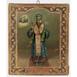AN UNUSUAL RUSSIAN ICON OF AN ORTHODOX BISHOP, 19TH CENTURY