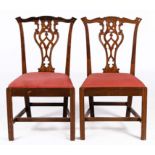 A PAIR OF GEORGE III STYLE MAHOGANY ARMCHAIRS