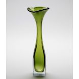 A SWEDEN SEDA FREE FORM GLASS VASE, MID 20TH CENTURY