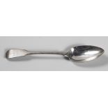 A GEORGE III SILVER FIDDLE PATTERN TABLE SPOON, RICHARD CROSSLEY, LONDON, 1795