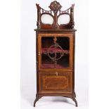 AN EDWARDIAN MAHOGANY MUSIC CABINET