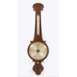 A ROSEWOOD BANJO BAROMETER, FIELD AND SON, BIRMINGHAM,19TH CENTURY