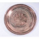 A LARGE COPPER TRAY