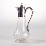 A GLASS CLARET JUG