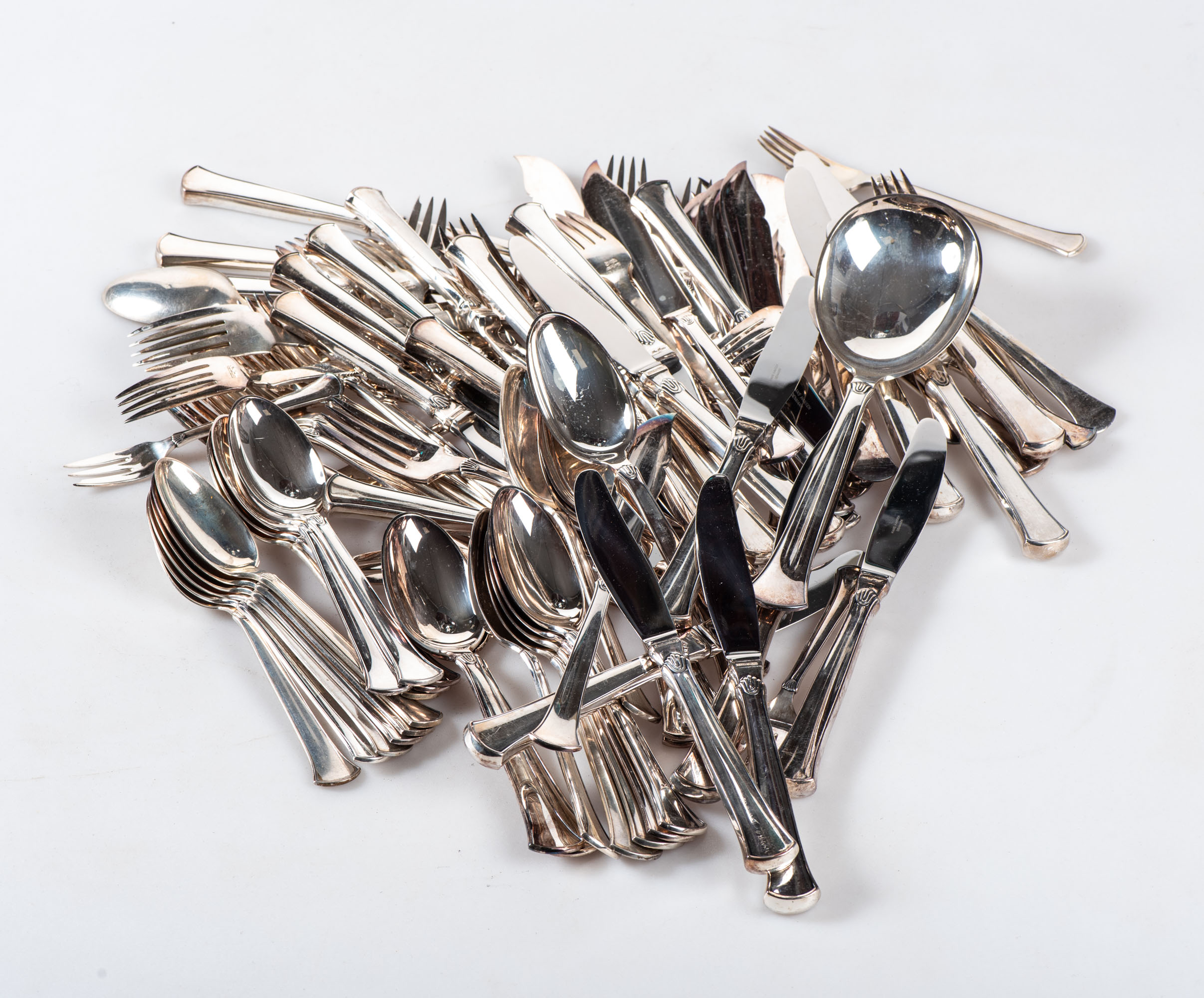 A SET OF DANISH SILVER FLATWARE FOR TWELVE