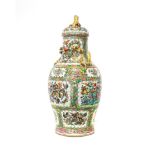 A CHINESE FAMILLE ROSE ?BUTTERFLIES? ROSE MEDALLION VASE, LATE QING DYNASTY, LATE 19th CENTURY