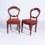 A PAIR OF VICTORIAN WALNUT SIDE CHAIRS