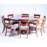 A MAHOGANY DINING SUITE, MODERN