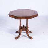 A VICTORIAN WALNUT AND INLAID TABLE