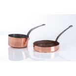 TWO COPPER SAUCEPANS