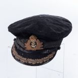 A ROYAL INDIAN NAVY VOLUNTEER RESERVE COMMANDERS PEAK CAP