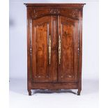 A FRENCH WALNUT CUPBOARD, 19th CENTURY