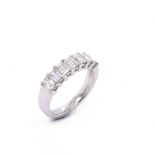 A CRISS CUT HALF ETERNITY DIAMOND RING